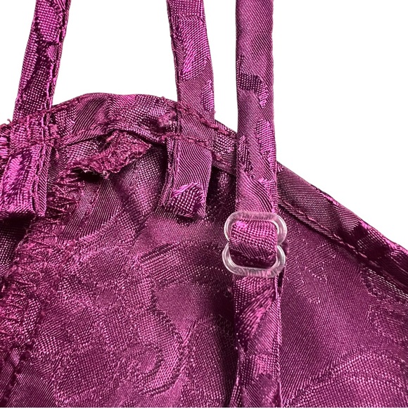 Vintage Gold Label Victoria’s Secret Purple Jacquard Slip Dress Size Medium - Picture 8 of 16